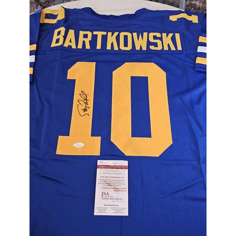 Steve Bartkowski Autographed/Signed Jersey JSA Custom Blue Jersey